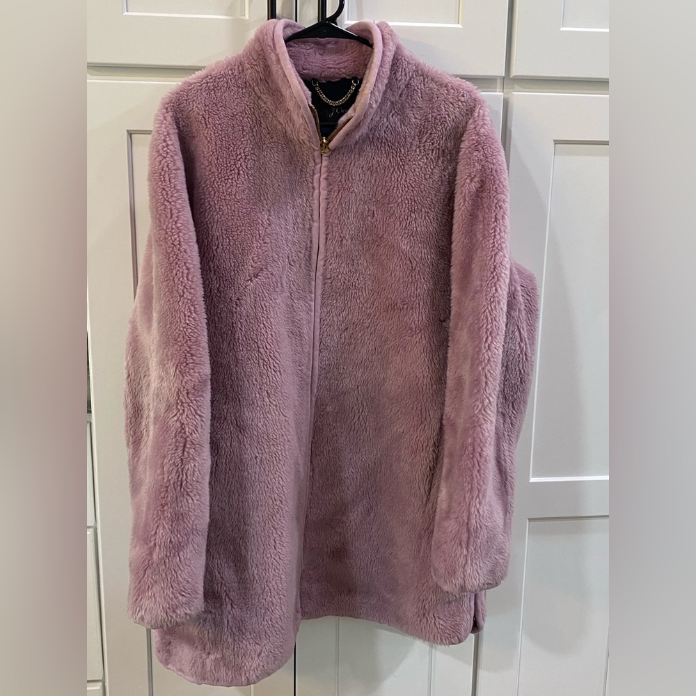 J.Crew Teddy Zip Up Jacket color “Smokey Wisteria” size Large